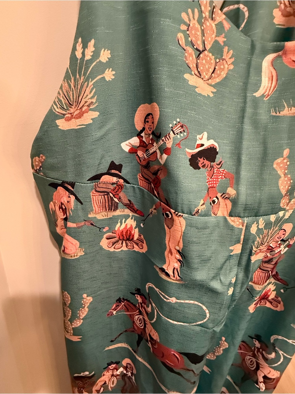 Source Unknown Teal Western Print Jumpsuit - Picture 3 of 11
